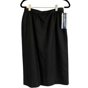 Pendleton Petite Black 100% Virgin Wool Pencil Skirt Size 6 P647-228 Made in USA